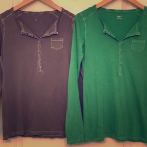 Two GAP Long Sleeved Shirts
